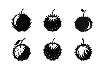 Rambutan – Nephelium lappaceum silhouette vector illustration