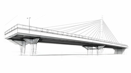 Technical Drawing Of A Bridge Structure