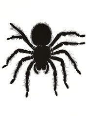 Obraz premium Terrifying Black Spider Silhouette: Creepy-Crawly Arachnid Illustration with Furry Legs and Fangs - A Macro Exploration of Nature's Mystical Wonders