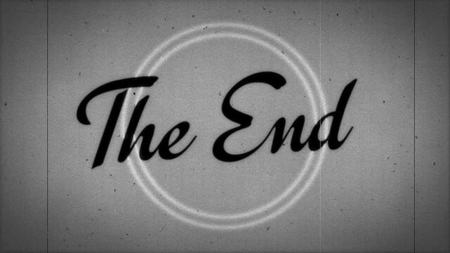 The End Old Film Background 