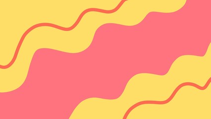 Minimalist background with pink and yellow waves
