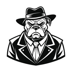 Detective panda vector illustration, hand drawn style, detailed vector, monochrome design, isolated on a white background