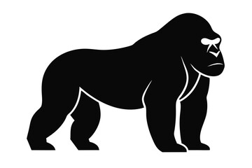 Gorilla silhouette vectot art illustration