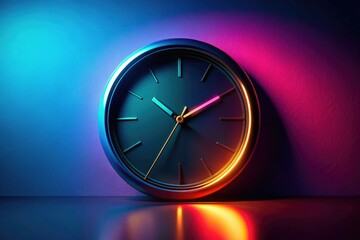 Surreal, minimalist clock art; negative space, 3D digital illustration warping time in a futuristic, conceptual design.