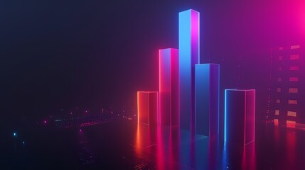 Fototapeta premium Business Economy Visuals in Gradient Theme