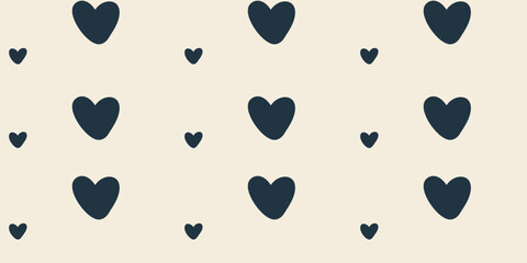Fototapeta premium Seamless pattern with cute cartoon hearts