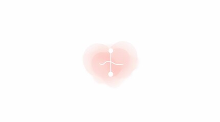 Fototapeta premium Love's Delicate Balance: A soft, watercolor-style image depicting a heart, subtly adorned with an elegant representation, hinting at themes of equilibrium and harmony.