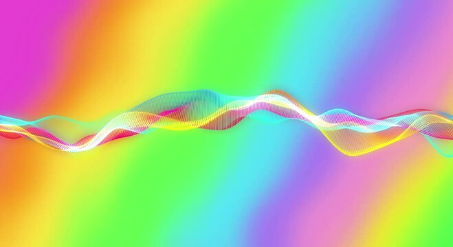Rainbow background animation with sparkling rainbow audio spectrum system wave motion