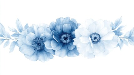 Obraz premium Elegant Watercolor Blue Floral Arrangement