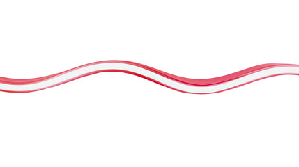 RGB LED strip used for lighting, RGB strip that glows in fluorescent red with white details, transparent.