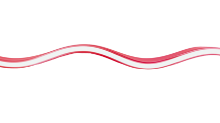 RGB LED strip used for lighting, RGB strip that glows in fluorescent red with white details, transparent.