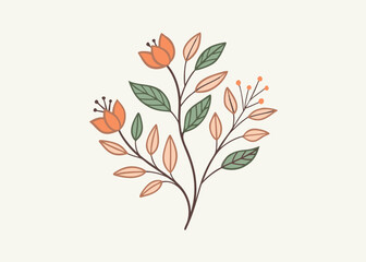 Delicate floral bouquet illustration with pastel colors