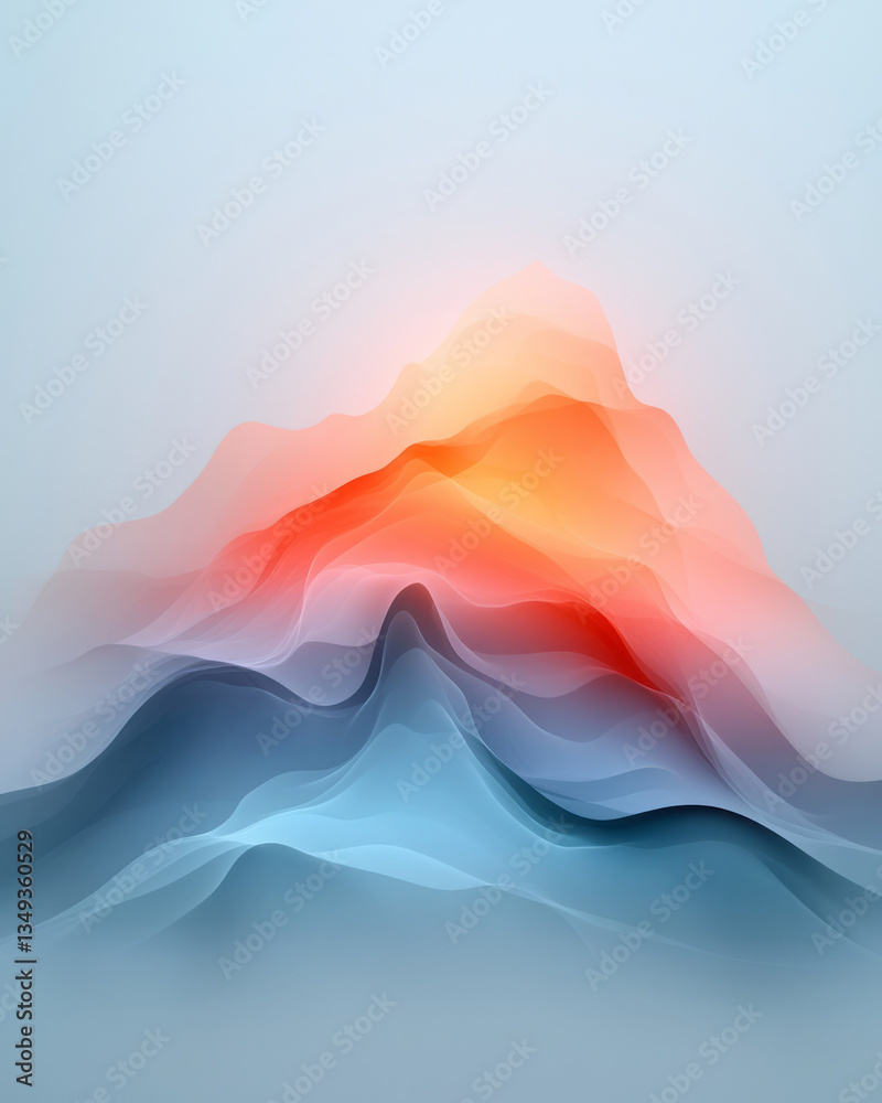 Aufkleber A mesmerizing abstract wave pattern composed of fluid, curving lines, softly blending into a