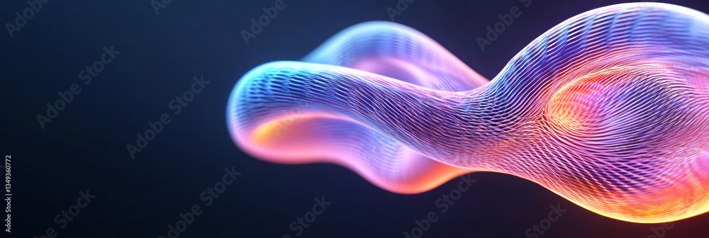 Aufkleber a hypnotic abstract piece of interwoven, neon-glowing lines that twist and bend into a complex yet