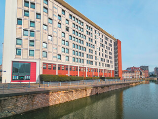 Scenic Reflection of Historic Buildings on a Tranquil Waterway at Le quai du Wault ( Le quai du...