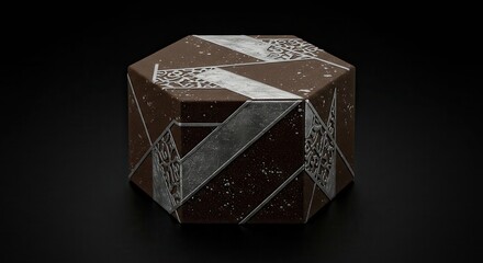 Elegant Decorative Box with Geometric Design on Dark Background