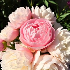 pink roses in a garden