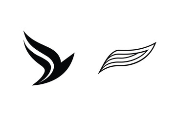 Abstract Wing Designs Two Stylized Bird Wing Logos