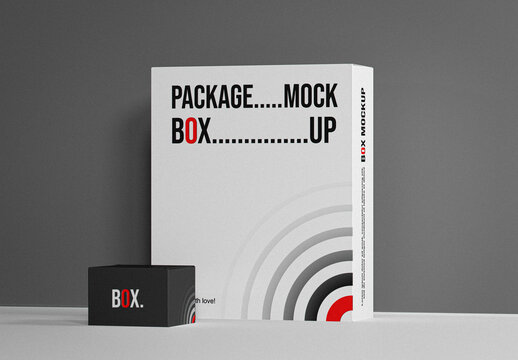 Small And Big Box Mockup