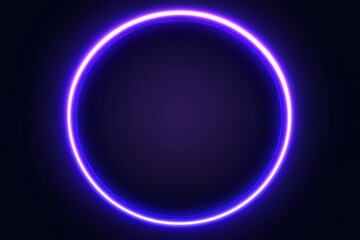Fototapeta premium A glowing neon circle shines against a dark background