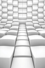 Fototapeta premium A minimalist architectural rendering where precise, interwoven squares form a continuous, elegant