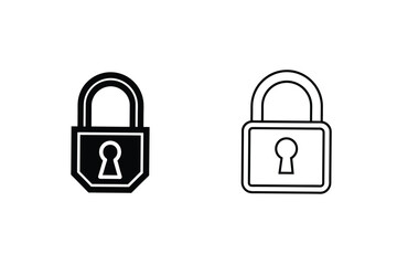 Padlock Icons Security, Privacy, Protection, Access, Symbols, Safety, Lock, Keyhole, Outline, Filled
