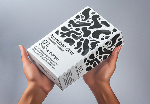 Box In Hands Mockup