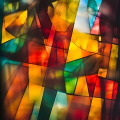 Fototapeta premium Abstract Colorful Geometric Glass Mosaic Pattern