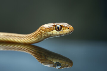 Obraz premium Close-Up of a Snake with Glimmering Eyes