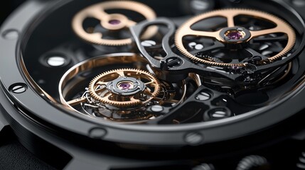 Intricate details of a luxurious mechanical watch movement, showcasing the artistry and precision of horological engineering.