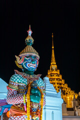 watphraphutthabat-saraburi  : The resplendent golden temple shimmers against the dark, creating an atmosphere of serene beauty, inviting exploration and contemplation. A beacon of culture. 