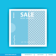 Light Blue Social Media Template for Sale