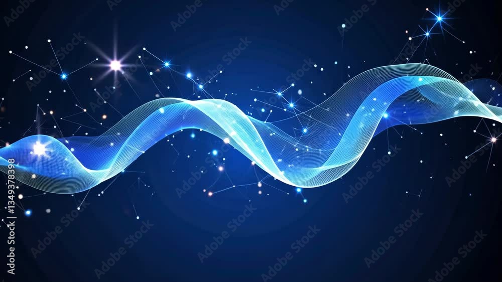 Poster cyber security concept represented by connecting lines and triangles generative ai