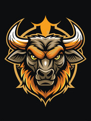 Obraz premium Angry Bull Mascot Design for Sports, Gaming, and Branding