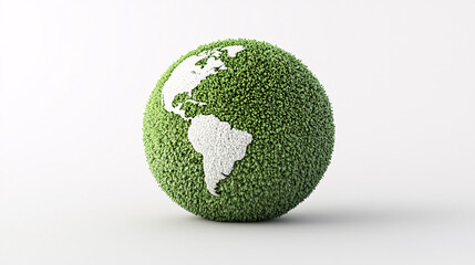 globe covered in grass symbolizes environmental sustainability and global conservation efforts, highlighting importance of eco friendly practices