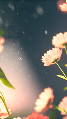 Smooth pastel backdrop with soft floating dust par