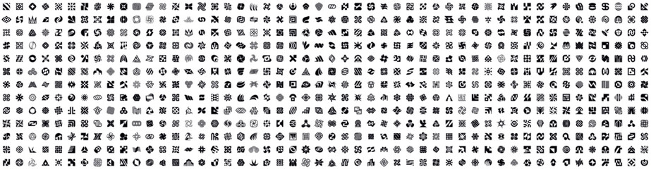 Mega collection Logos Abstract. Geometrical abstract logos. Icon design	