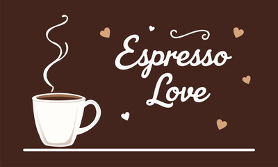 Espresso Love - Warm Coffee Mug with Heartwarming Typography