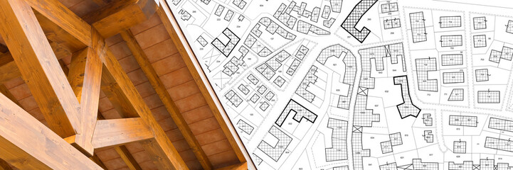 REAL ESTATE MARKET WITH WOODEN BUILDING - Lower environmental impact for wooden buildings concept...