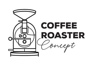 Coffee Roaster Logo Concept Vector Illustration White