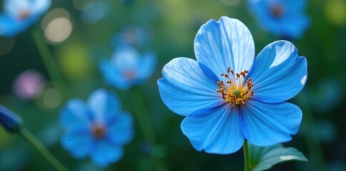 Fototapeta premium Large translucent blue flower buds in a floral arrangement, blossom, floral, garden