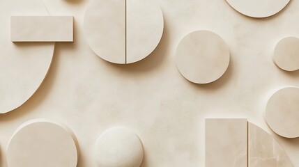 Abstract Beige Geometric Shapes Background Design