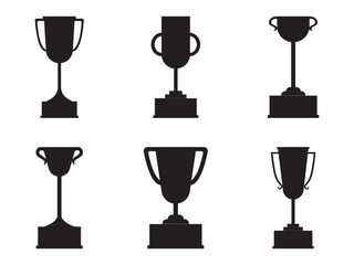 Collection of winner cup shapes. Illustration on transparent background