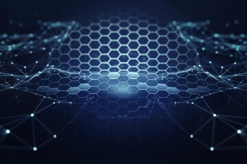 abstract blue background with hexagons