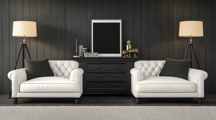 Classic interior design showcasing elegant armchairs and refined decor elements