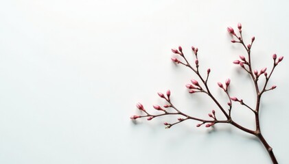 A few branches spread out on a pristine white surface with intricate details visible, pure, detail