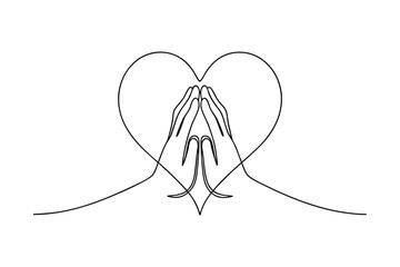Praying Hands Forming a Heart Love, Faith, Hope, Unity, Prayer