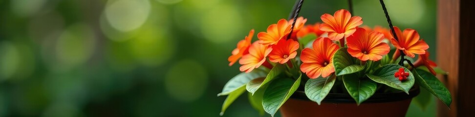 Obraz premium Calibrachoa bush in a hanging basket with leaves, leaves, nature, plant life