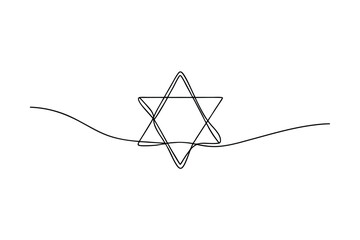 Minimalist Star of David, Jewish Symbol, Single Line Art