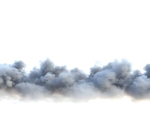 An illustrative picture featuring a dense formation of dark gray smoke